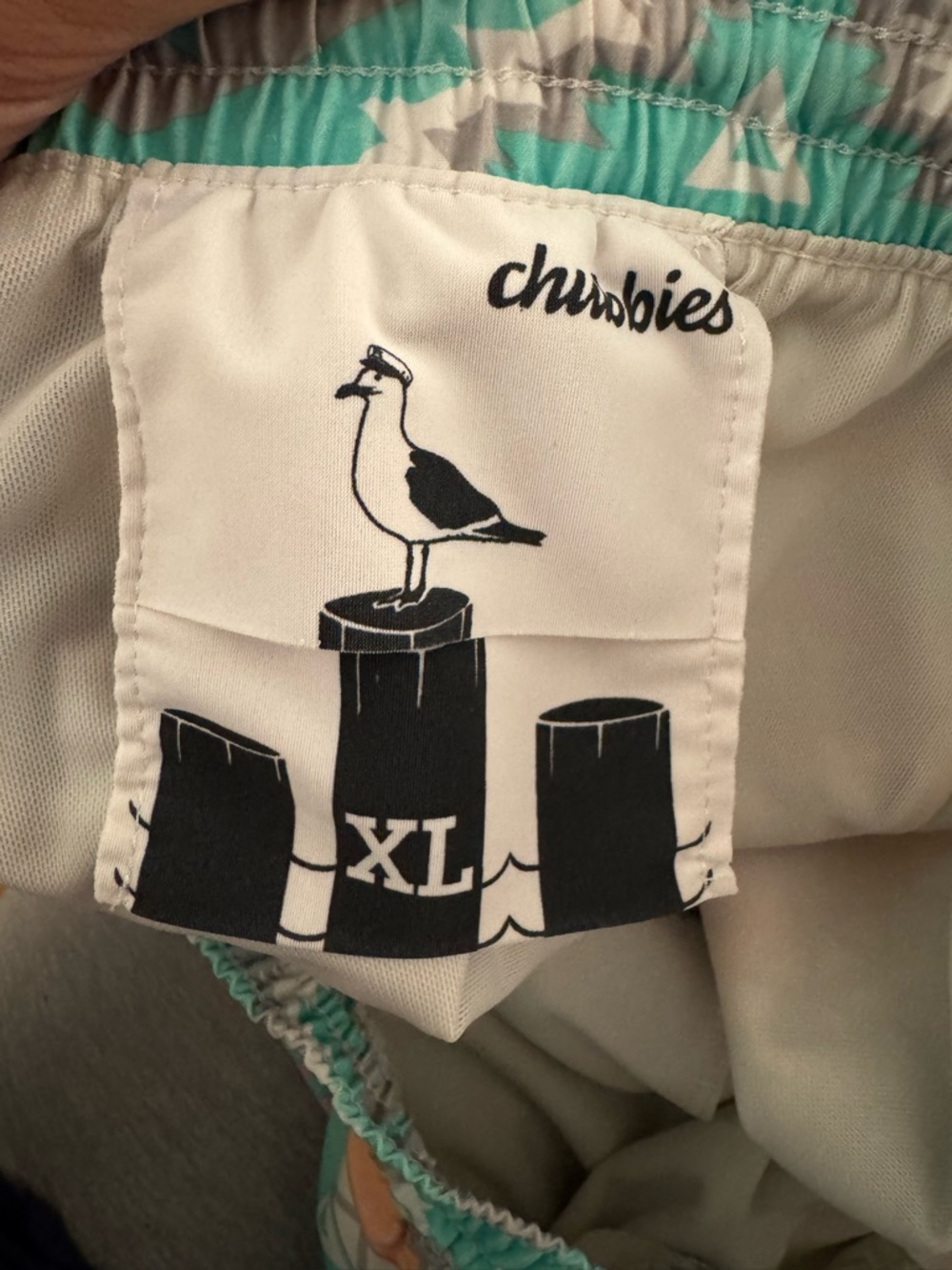 Chubbies Swim Trunks in Mint with Pink and Yellow Accents - Picture 3 of 3